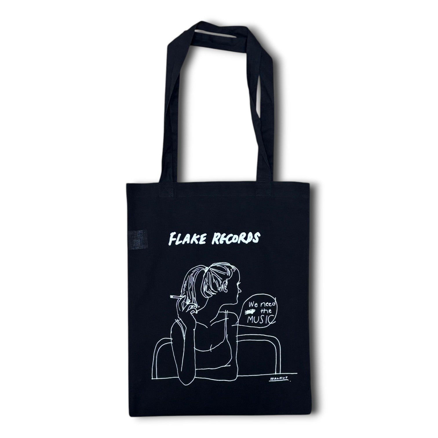 FLAKE RECORDS / DESIGNED BY WALNUT  WE NNED THE MUSIC TOTE BAG