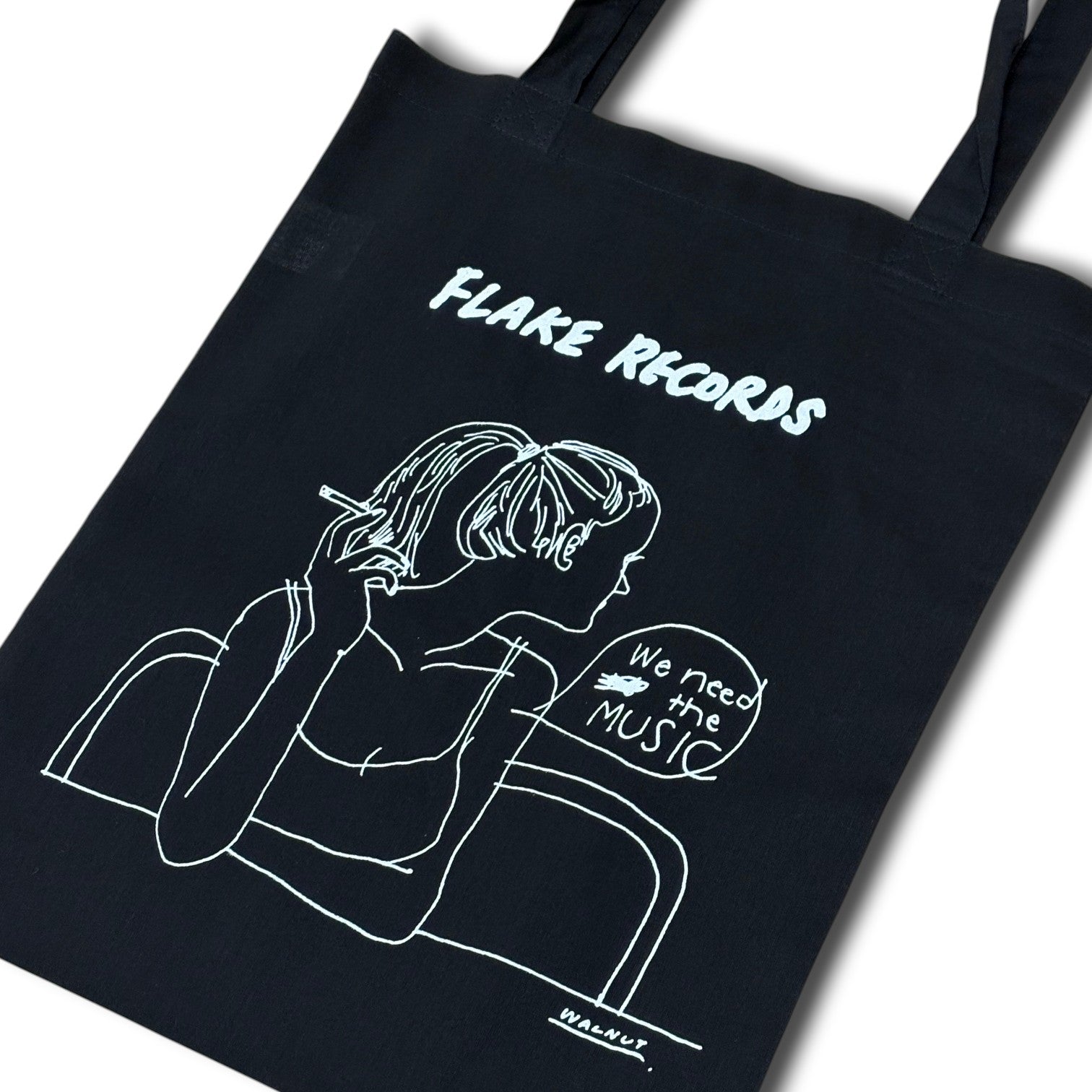 FLAKE RECORDS / DESIGNED BY WALNUT  WE NNED THE MUSIC TOTE BAG