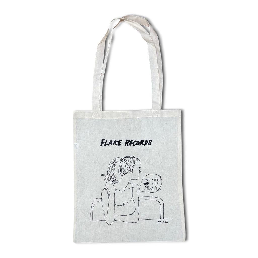FLAKE RECORDS / WE NEED THE MUSIC TOTE BAG  DESIGNED BY WALNUT