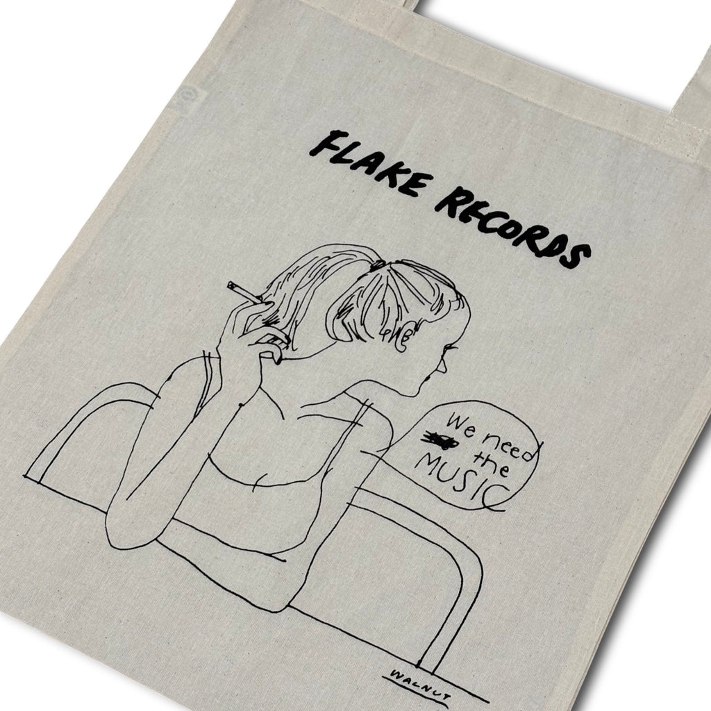 FLAKE RECORDS / WE NEED THE MUSIC TOTE BAG  DESIGNED BY WALNUT