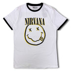 NIRVANA / DOUBLE HAPPY FACE RINGER T-SHIRTS