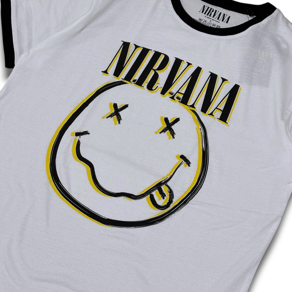 NIRVANA / DOUBLE HAPPY FACE RINGER T-SHIRTS