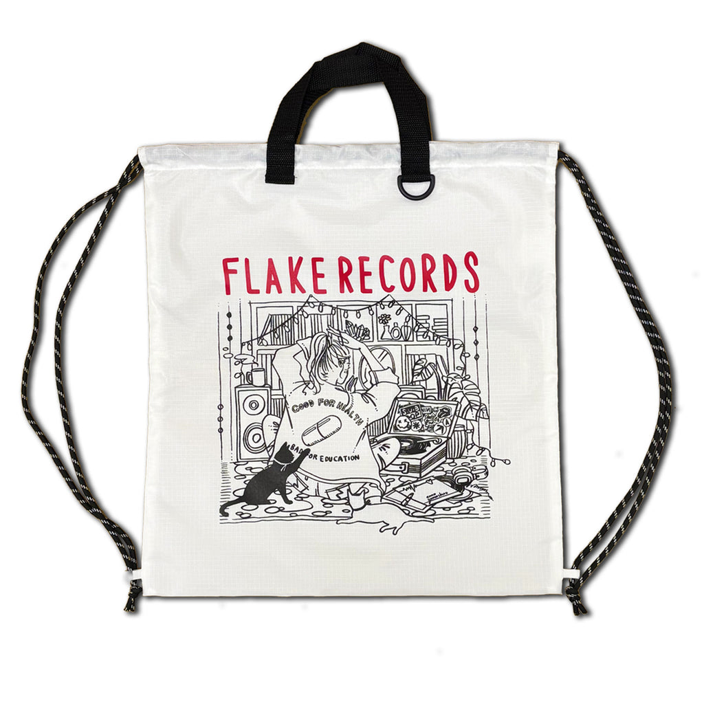 FLAKE RECORDS DESIGNED BY ENNA YAMASHIRO / LIVING WITH MUSIC RIPSTOP GYMSACK