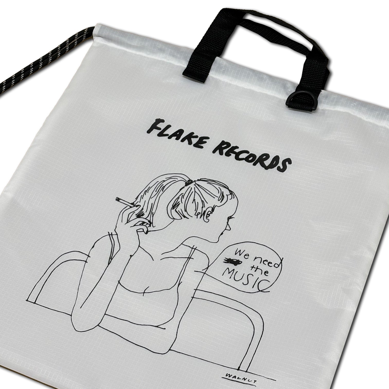 FLAKE RECORDS DESIGNED BY WALNUT / WE NEED THE MUSIC RIPSTOP GYMSACK