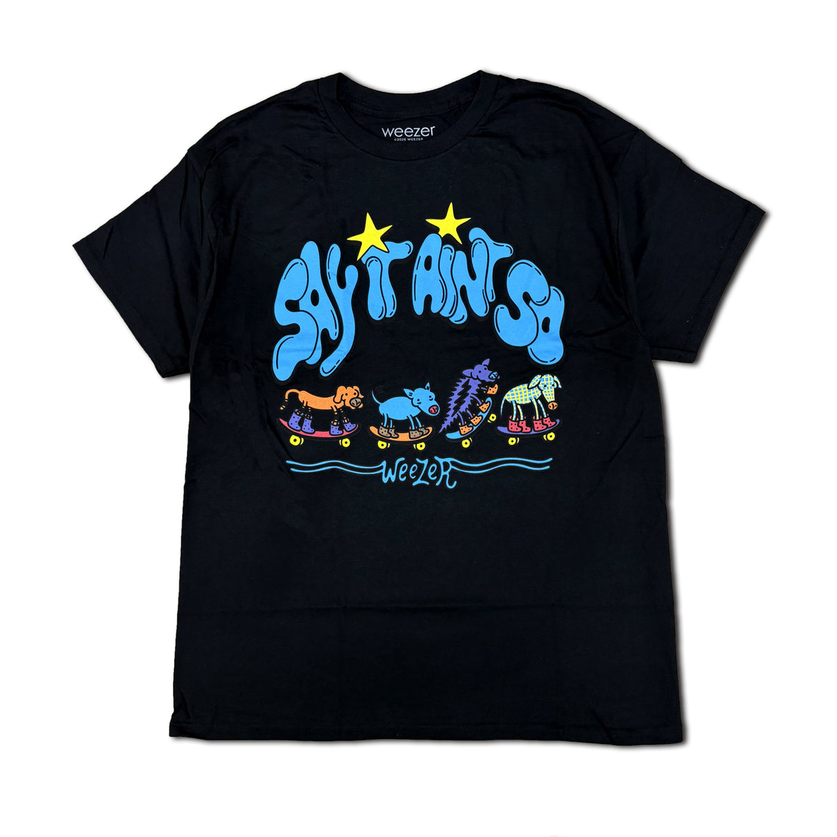 WEEZER / SAY IT AIN'T SO SKATEBOARD DOGS T-SHIRTS